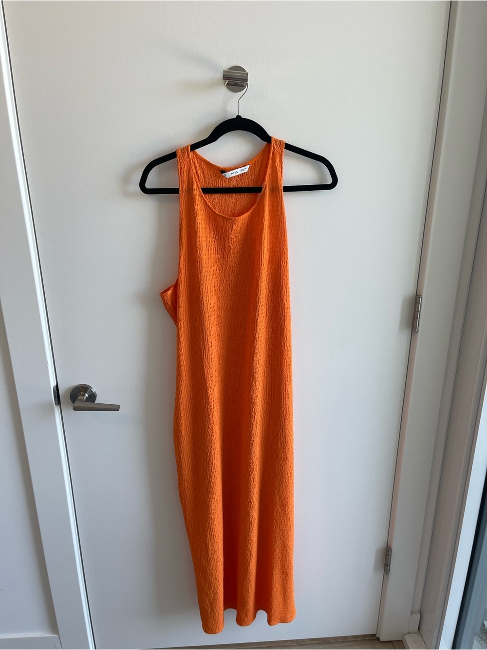 MANGO Sleeveless Orange Maxi Dress